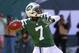 Oct 20, 2013; East Rutherford, NJ, USA; New York Jets quarterback Geno Smith (7) throws a pass during the first half of their game against the New England Patriots at MetLife Stadium. Mandatory Credit: Ed Mulholland-USA TODAY Sports