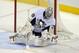 Oct 17, 2013; Philadelphia, PA, USA; Pittsburgh Penguins goalie Marc-Andre Fleury (29) makes a save against the Philadelphia Flyers during the second period at Wells Fargo Center. Mandatory Credit: Eric Hartline-USA TODAY Sports