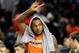 Oct 17, 2013; Baltimore, MD, USA; New York Knicks forward Carmelo Anthony (7) waves to the crowd after the game against the Washington Wizards at Baltimore Arena. Mandatory Credit: Evan Habeeb-USA TODAY Sports