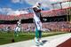 MIAMI GARDENS, FL - OCTOBER 20: Charles Clay #42 of the Miami Dolphins celebrates a touch down in the second quarter against the Buffalo Bills at Sun Life Stadium on October 20, 2013 in Miami Gardens, Florida. (Photo by Chris Trotman/Getty Images)