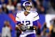 EAST RUTHERFORD, NJ - OCTOBER 21: Quarterback Josh Freeman #12 of the Minnesota Vikings drops back to pass against the New York Giants during a game at MetLife Stadium on October 21, 2013 in East Rutherford, New Jersey. (Photo by Al Bello/Getty Images)