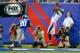 Oct 6, 2013; East Rutherford, NJ, USA; Philadelphia Eagles wide receiver DeSean Jackson (10) catches touchdown pass during the second half against the New York Giants at MetLife Stadium. Philadelphia Eagles defeat the New York Giants 36-21. Mandatory Credit: Jim O'Connor-USA TODAY Sports