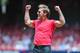 May 19, 2013; St. Louis, MO, USA; WWF personality Chris Jericho reacts after throwing out a first pitch before the St. Louis Cardinals play the Milwaukee Brewers at Busch Stadium. St. Louis defeated Milwaukee 4-2. Mandatory Credit: Jeff Curry-USA TODAY Sports