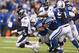 INDIANAPOLIS, IN - OCTOBER 20: Peyton Manning #18 of the Denver Broncos is sacked during the game against the Indianapolis Colts at Lucas Oil Stadium on October 20, 2013 in Indianapolis, Indiana. (Photo by Andy Lyons/Getty Images)