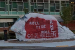 'Bama Fan Paints 'Roll Tide Roll' on UT's 'Rock'