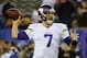 Oct 21, 2013; East Rutherford, NJ, USA; Minnesota Vikings quarterback Christian Ponder (7) warms up prior to the game against the New York Giants at MetLife Stadium. Mandatory Credit: Jim O'Connor-USA TODAY Sports