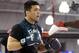 Feb 20, 2013; Torrance, CA, USA; Lyoto Machida during today's public workout at the UFC gym in Torrance, CA. Machida has a bout with Dan Henderson on Feb 23 in Anaheim, CA. Mandatory Credit: Jayne Kamin-Oncea-USA TODAY Sports
