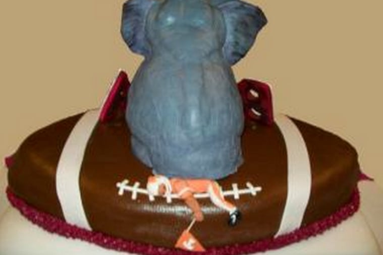 Alabama Football Fan's Groom's Cake Has Elephant Sitting on Tennessee Player
