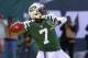 Oct 20, 2013; East Rutherford, NJ, USA; New York Jets quarterback Geno Smith (7) throws a pass during the first half of their game against the New England Patriots at MetLife Stadium. Mandatory Credit: Ed Mulholland-USA TODAY Sports