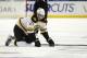 Oct 23, 2013; Buffalo, NY, USA; Boston Bruins left wing Loui Eriksson (21) on the ice after being hit by Buffalo Sabres defenseman John Scott (not shown) during the third period at First Niagara Center. Bruins beat the Sabres 5-2. Mandatory Credit: Kevin Hoffman-USA TODAY Sports