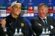 MANCHESTER, ENGLAND - APRIL 06: Cristiano Ronaldo of Manchester United and Sir Alex Ferguson the manager of Manchester United face the media during a press conference held at Old Trafford on April 6, 2009 in Manchester, England. (Photo by Alex Livesey/Getty Images)