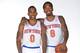 NEW YORK, NY - SEPTEMBER 30: Chris Smith #0 and J.R. Smith #8 of the New York Knicks pose for a portrait at Media Day on September 30, 2013 at Madison Square Garden in New York City, New York. NOTE TO USER: User expressly acknowledges and agrees that, by downloading and or using this photograph, User is consenting to the terms and conditions of the Getty Images License Agreement. Mandatory Copyright Notice: Copyright 2013 NBAE (Photo by Jesse D. Garrabrant/NBAE via Getty Images)