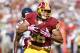 Oct 20, 2013; Landover, MD, USA; Washington Redskins tight end Jordan Reed (86) runs with the ball during the first quarter against the Chicago Bears at FedEx Field. Mandatory Credit: Geoff Burke-USA TODAY Sports