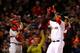 BOSTON, MA - OCTOBER 23: David Ortiz #34 of the Boston Red Sox celebrates after hitting a home run in the seventh inning against the St. Louis Cardinals during Game One of the 2013 World Series at Fenway Park on October 23, 2013 in Boston, Massachusetts. (Photo by Elsa/Getty Images)