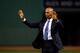 BOSTON, MA - OCTOBER 24: Former New York Yankees pitcher Mariano Rivera takes the field to be honored before Game Two of the 2013 World Series between the Boston Red Sox and the St. Louis Cardinals at Fenway Park on October 24, 2013 in Boston, Massachusetts. (Photo by Jared Wickerham/Getty Images)
