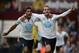 BIRMINGHAM, ENGLAND - OCTOBER 20: Roberto Soldado of Spurs (R) celebrates scoring their second goal with Paulinho of Spurs during the Barclays Premier League match between Aston Villa and Tottenham Hotspur at Villa Park on October 20, 2013 in Birmingham, England. (Photo by Michael Regan/Getty Images)