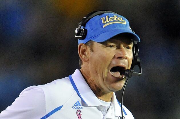 VIDEO: Jim Mora Talks UCLA's Offensive Line