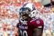 Aug 29, 2013; Columbia, SC, USA; South Carolina Gamecocks running back Mike Davis (28) reacts after a touchdown against the North Carolina Tar Heels in the first quarter at Williams-Brice Stadium. Mandatory Credit: Jeff Blake-USA TODAY Sports