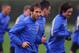 ST ALBANS, ENGLAND - OCTOBER 21: Mathieu Flamini of Arsenal warms up warm up during a wet Arsenal training session ahead of the UEFA Champions League Group F match against Borussia Dortmund at London Colney on October 21, 2013 in St Albans, England. (Photo by Mike Hewitt/Getty Images)