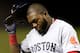 ST LOUIS, MO - OCTOBER 26: David Ortiz #34 of the Boston Red Sox reacts during Game Three of the 2013 World Series against the St. Louis Cardinals at Busch Stadium on October 26, 2013 in St Louis, Missouri. (Photo by Jamie Squire/Getty Images)