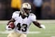 Sep 22, 2013; New Orleans, LA, USA; New Orleans Saints running back Darren Sproles (43) returns a punt in the third quarter of their game against the Arizona Cardinals at Mercedes-Benz Superdome. Mandatory Credit: Chuck Cook-USA TODAY Sports
