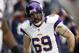 Dec 23, 2012; Houston, TX, USA; Minnesota Vikings defensive end Jared Allen (69) warms up before the game against the Houston Texans at Reliant Stadium. Mandatory Credit: Thomas Campbell-USA TODAY Sports