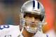 DETROIT, MI - OCTOBER 27: Tony Romo #9 of the Dallas Cowboys looks on while playing the Detroit Lions at Ford Field on October 27, 2013 in Detroit, Michigan. Detroit won the game 31-30. (Photo by Gregory Shamus/Getty Images)