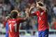 INCHEON, SOUTH KOREA - SEPTEMBER 06: Son Heung-Min of South Korea celebrates with his team mate Go Yo-Han after scoring a goal during the international friendly match between South Korea and Haiti at the Incheon Stadium on September 6, 2013 in Incheon, South Korea. (Photo by Chung Sung-Jun/Getty Images)
