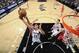 SAN ANTONIO, TX - OCTOBER 24: Jeff Ayres #11 of the San Antonio Spurs reaches for a rebound against the Houston Rockets during the last preseason game at the AT&T Center on October 24, 2013 in San Antonio, Texas. NOTE TO USER: User expressly acknowledges and agrees that, by downloading and or using this photograph, user is consenting to the terms and conditions of the Getty Images License Agreement. Mandatory Copyright Notice: Copyright 2013 NBAE (Photos by D. Clarke Evans/NBAE via Getty Images)