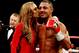 SHEFFIELD, ENGLAND - OCTOBER 26: Kell Brook celebrates his victory over Vyacheslav Senchenko with his girlfriend during their Final Eliminator for the IBF World Welterweight Championship bout at Motorpoint Arena on October 26, 2013 in Sheffield, England. (Photo by Scott Heavey/Getty Images)