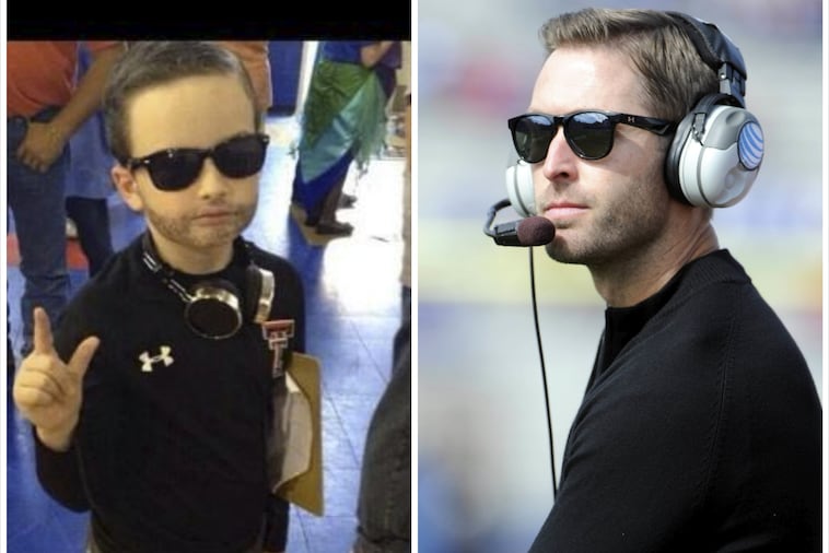 Little Kid Sports a Spot-on Texas Tech Head Coach Kliff Kingsbury Costume