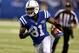 Oct 20, 2013; Indianapolis, IN, USA; Indianapolis Colts wide receiver Darrius Heyward-Bey (81) during the first half against the Denver Broncos at Lucas Oil Stadium. Mandatory Credit: Brian Spurlock-USA TODAY Sports