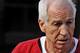 BELLEFONTE, PA - OCTOBER 09: Former Penn State assistant football coach Jerry Sandusky leaves the Centre County Courthouse after being sentenced in his child sex abuse case on October 9, 2012 in Bellefonte, Pennsylvania. The 68-year-old Sandusky was sentenced to at least 30 years and not more that 60 years in prison for his conviction in June on 45 counts of child sexual abuse, including while he was the defensive coordinator for the Penn State college football team. (Photo by Patrick Smith/Getty Images)