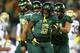 EUGENE, OR - OCTOBER 26: Byron Marshall #9 of the Oregon Ducks celebrates a touchdown against the UCLA Bruins on October 26, 2013 at the Autzen Stadium in Eugene, Oregon. (Photo by Jonathan Ferrey/Getty Images)
