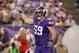 Oct 27, 2013; Minneapolis, MN, USA; Minnesota Vikings defensive end Jared Allen (69) prior to a play during the third quarter against the Green Bay Packers at Mall of America Field at H.H.H. Metrodome. The Packers defeated the Vikings 44-31. Mandatory Credit: Brace Hemmelgarn-USA TODAY Sports