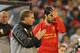 MELBOURNE, AUSTRALIA - JULY 24: Liverpool FC Manager Brendan Rodgers (L) looks on as Luis Suarez of Liverpool is substituted into the match during the match between the Melbourne Victory and Liverpool at the Melbourne Cricket Ground on July 24, 2013 in Melbourne, Australia. (Photo by Scott Barbour/Getty Images)