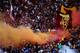 ROME, ITALY - SEPTEMBER 22: AS Roma fans support their team during the Serie A match between AS Roma and SS Lazio at Stadio Olimpico on September 22, 2013 in Rome, Italy. (Photo by Paolo Bruno/Getty Images)