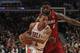 CHICAGO, IL - APRIL 12: Derrick Rose #1 of the Chicago Bulls drives past LeBron James #6 of the Miami Heat at the United Center on April 12, 2012 in Chicago, Illinois. The Bulls defeated the Heat 96-86 in overtime. NOTE TO USER: User expressly acknowledges and agrees that, by downloading and or using this photograph, User is consenting to the terms and conditions of the Getty Images License Agreement. (Photo by Jonathan Daniel/Getty Images)