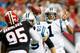 ATLANTA, GA - SEPTEMBER 30: Cam Newton #1 of the Carolina Panthers passes against the Atlanta Falcons at Georgia Dome on September 30, 2012 in Atlanta, Georgia. (Photo by Kevin C. Cox/Getty Images)