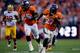DENVER, CO - OCTOBER 27: Running back Knowshon Moreno #27 of the Denver Broncos runs for a 35-yard touchdown after making a reception during the fourth quarter against the Washington Redskins at Sports Authority Field Field at Mile High on October 27, 2013 in Denver, Colorado. The Broncos defeated the Redskins 45-21. (Photo by Justin Edmonds/Getty Images)
