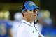PASADENA, CA - SEPTEMBER 21: Head coach Jim Mora Jr. of the UCLA Bruins looks on uring the game against the New Mexico State Aggies at the Rose Bowl on September 21, 2013 in Pasadena, California. UCLA won 59-13. (Photo by Stephen Dunn/Getty Images)