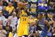 Oct 29, 2013; Indianapolis, IN, USA; Indiana Pacers forward Paul George (24) is guarded by Orlando Magic forward Maruice Harkless (21) during the game at Bankers Life Fieldhouse. Mandatory Credit: Brian Spurlock-USA TODAY Sports
