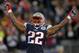 Dec 10, 2012; Foxborough, MA, USA; New England Patriots running back Stevan Ridley (22) reacts after scoring a touchdown against the Houston Texans during the fourth quarter at Gillette Stadium. Mandatory Credit: Michael Ivins-USA TODAY Sports