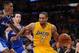 Oct 29, 2013; Los Angeles, CA, USA; Los Angeles Clippers center DeAndre Jordan (6) guards Los Angeles Lakers shooting guard Xavier Henry (7) in the second half of the game at the Staples Center. Lakers won 116-103. Mandatory Credit: Jayne Kamin-Oncea-USA TODAY Sports