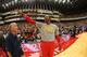 TAIPEI, TAIWAN - OCTOBER 13: Dwight Howard #12 of the Houston Rockets points in the stands during the game against the Indiana Pacers during the 2013 Global Games on October 13, 2013 at the Taipei Arena in Taipei, Taiwan. NOTE TO USER: User expressly acknowledges and agrees that, by downloading and or using this photograph, User is consenting to the terms and conditions of the Getty Images License Agreement. Mandatory Copyright Notice: Copyright 2013 NBAE (Photo by Joe Murphy/NBAE via Getty Images)