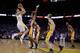 OAKLAND, CA - OCTOBER 30: Klay Thompson #11 of the Golden State Warriors shoots the ball during their game against the Los Angeles Lakers at ORACLE Arena on October 30, 2013 in Oakland, California. NOTE TO USER: User expressly acknowledges and agrees that, by downloading and or using this photograph, User is consenting to the terms and conditions of the Getty Images License Agreement. (Photo by Ezra Shaw/Getty Images)
