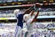 Sep 15, 2013; Indianapolis, IN, USA; Indianapolis Colts wide receiver T.Y. Hilton (13) is unable to make a catch while being defended by Miami Dolphins cornerback Brent Grimes (21) during the fourth quarter at Lucas Oil Stadium. Mandatory Credit: Andrew Weber-USA TODAY Sports