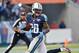 Oct 20, 2013; Nashville, TN, USA; Tennessee Titans running back Chris Johnson (28) runs for a touchdown against the San Francisco 49ers during the second half at LP Field. The 49ers beat the Titans 31-17. Mandatory Credit: Don McPeak-USA TODAY Sports