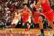 MIAMI, FL - OCTOBER 29: Derrick Rose #1 of the Chicago Bulls pushes the ball up the floor against the Miami Heat on October 29, 2013 at AmericanAirlines Arena in Miami, Florida. NOTE TO USER: User expressly acknowledges and agrees that, by downloading and or using this photograph, User is consenting to the terms and conditions of the Getty Images License Agreement. Mandatory Copyright Notice: Copyright 2013 NBAE (Photo by Issac Baldizon/NBAE via Getty Images)