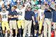Oct 26, 2013; Colorado Springs, CO, USA; Notre Dame Fighting Irish head coach Brian Kelly reacts to a play in the second quarter against the Air Force Falcons at Falcon Stadium. Mandatory Credit: Isaiah J. Downing-USA TODAY Sports